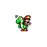 Green Yoshi And Mario