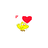 Baby Chick Holding A Balloon Heart