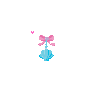 Animated Pink Bow Baby Blue Christmas Bell