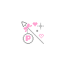 Pink Arrow, Bow Tie Hearts Blinking, Letter P