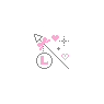 Pink Arrow, Bow Tie Hearts Blinking, Letter L