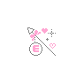 Pink Arrow, Bow Tie Hearts Blinking, Letter E