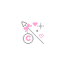 Pink Arrow, Bow Tie Hearts Blinking, Letter C