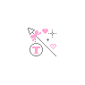 Pink Arrow, Bow Tie Hearts Blinking, Letter T