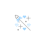 Cute Bow Tie Hearts Blinking Blue Pointer