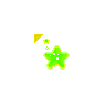 Spinning Green Star With Falling Stars 2