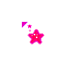 Spinning Pink Star With Falling Stars