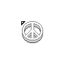 3D White Peace Symbol